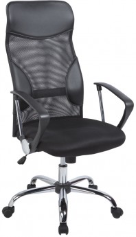 Кресло руководителя EChair-506 TPU net, черная сетка / экокожа / ткань