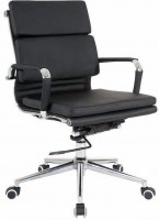 Офисное кресло RT-08BQ (аналог Eames, CHAIRMAN 750M), черная экокожа