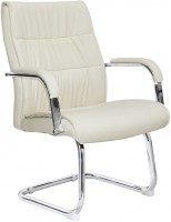 Кресло посетителя RIVA CHAIR RCH 9249-4, бежевая экокожа с перф. вставками