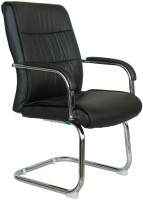 Кресло посетителя RIVA CHAIR RCH 9249-4, черная экокожа с перф. вставками
