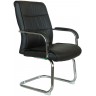 Кресло посетителя RIVA CHAIR RCH 9249-4, черная экокожа с перф. вставками