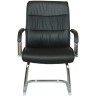 Кресло посетителя RIVA CHAIR RCH 9249-4, черная экокожа с перф. вставками