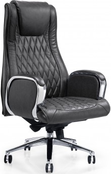 Кресло руководителя EChair-518 ML, черная кожа, нагрузка до 200 кг