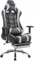 Игровое кресло RT-6001, черно-белая экокожа