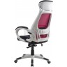 Кресло руководителя RT-009-white, бордовая сетка / черная ткань