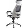 Кресло руководителя RT-009-white, серая сетка / черная ткань