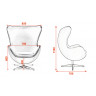 Дизайнерское кресло A219 (реплика Egg Chair Arne Jacobsen Style), белая экокожа