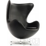 Дизайнерское кресло A219 (реплика Egg Chair Arne Jacobsen Style), черная экокожа