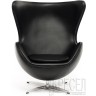 Дизайнерское кресло A219 (реплика Egg Chair Arne Jacobsen Style), черная экокожа