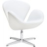 Дизайнерское кресло A062 (реплика Swan Chair), белая экокожа