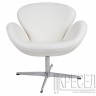 Дизайнерское кресло A062 (реплика Swan Chair), белая экокожа
