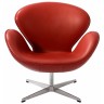 Дизайнерское кресло A062 (реплика Swan Chair), красная экокожа