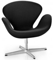 Дизайнерское кресло A062 (реплика Swan Chair), черная ткань