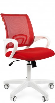 Офисное кресло CHAIRMAN 696-white красная спинка-сетка / ткань (TW-69/TW-19)