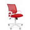 Офисное кресло CHAIRMAN 696-white красная спинка-сетка / ткань (TW-69/TW-19)