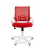 Офисное кресло CHAIRMAN 696-white красная спинка-сетка / ткань (TW-69/TW-19)