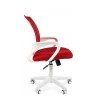 Офисное кресло CHAIRMAN 696-white красная спинка-сетка / ткань (TW-69/TW-19)