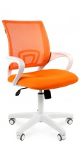 Офисное кресло CHAIRMAN 696-white оранжевая спинка-сетка / ткань (TW-66/TW-16)