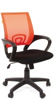 Офисное кресло CHAIRMAN 696-black оранжевая спинка-сетка / черная ткань (TW-66/TW-11)