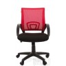 Офисное кресло CHAIRMAN 696-black красная спинка-сетка / черная ткань (TW-69/TW-11)