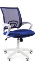 Офисное кресло CHAIRMAN 696-white синяя спинка-сетка / ткань (TW-05/TW-10)
