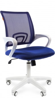 Офисное кресло CHAIRMAN 696-white синяя спинка-сетка / ткань (TW-05/TW-10)