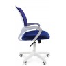 Офисное кресло CHAIRMAN 696-white синяя спинка-сетка / ткань (TW-05/TW-10)