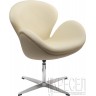 Дизайнерское кресло A062 (реплика Swan Chair), бежевая экокожа