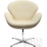 Дизайнерское кресло A062 (реплика Swan Chair), бежевая экокожа