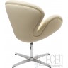 Дизайнерское кресло A062 (реплика Swan Chair), бежевая экокожа
