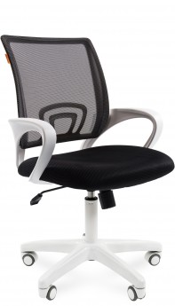 Офисное кресло CHAIRMAN 696-white черная спинка-сетка / ткань (TW-01/TW-11)