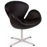 Дизайнерское кресло A062 (реплика Swan Chair), черная экокожа