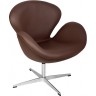 Дизайнерское кресло A062 (реплика Swan Chair), темно-коричневая экокожа