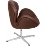 Дизайнерское кресло A062 (реплика Swan Chair), темно-коричневая экокожа