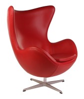 Дизайнерское кресло A219 (реплика Egg Chair Arne Jacobsen Style), красная экокожа