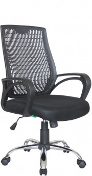 Офисное кресло RIVA CHAIR RCH 8081, черный пластик / черная ткань