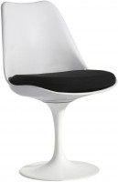 Дизайнерский стул A711 (реплика Tulip Eero Saarinen), белый пластик / черная ткань