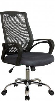 Офисное кресло RIVA CHAIR RCH 8081, черный пластик / серая ткань