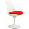 Дизайнерский стул A711 (реплика Tulip Eero Saarinen), белый пластик / красная ткань