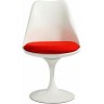 Дизайнерский стул A711 (реплика Tulip Eero Saarinen), белый пластик / красная ткань
