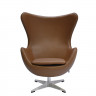 Кресло EGG CHAIR коричневый, натуральная кожа