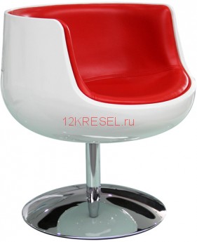 Барное кресло A340-1 (аналог Cup Cognac), красная экокожа / белый пластик
