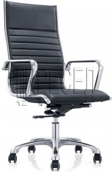 Кресло руководителя EChair 704 TL, черная кожа