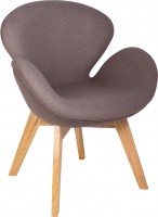 Дизайнерское кресло A062-WB (реплика Swan Wood legs), светло-серая ткань