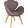 Дизайнерское кресло A062-WB (реплика Swan Wood legs), светло-серая ткань