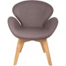 Дизайнерское кресло A062-WB (реплика Swan Wood legs), светло-серая ткань
