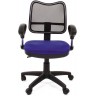 Офисное кресло CHAIRMAN 450, черная сетка / синяя ткань (TW-10)