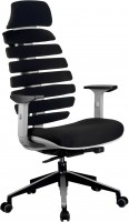 Кресло RIVA CHAIR RCH Shark, светло-серый пластик / черная ткань (26-28)