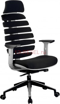 Кресло RIVA CHAIR RCH Shark, светло-серый пластик / черная ткань (26-28)