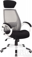 Кресло руководителя RT-009-white, белая сетка / черная ткань